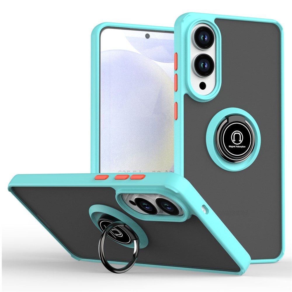 Samsung Galaxy S25 Edge-skal PC + TPU-ring Stöd Anti-fall-mobilens baksida