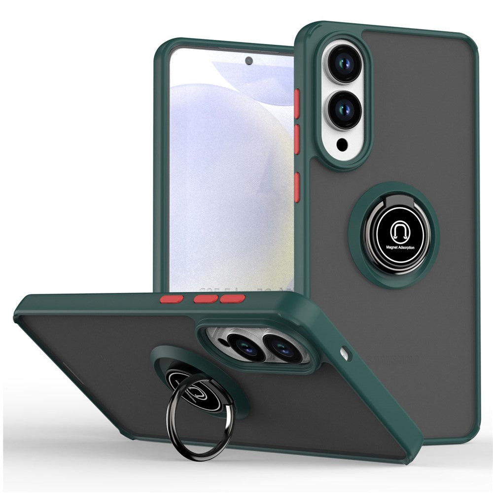 For Samsung Galaxy S25 Edge Case PC + TPU Ring Kickstand Anti Drop Phone Back Cover