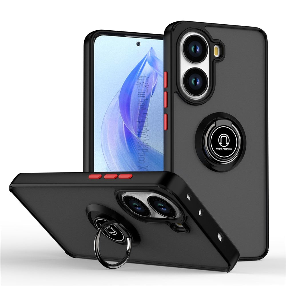 For Xiaomi Poco X7 Pro 5G Case PC + TPU Ring Kickstand Anti Drop Phone Back Cover