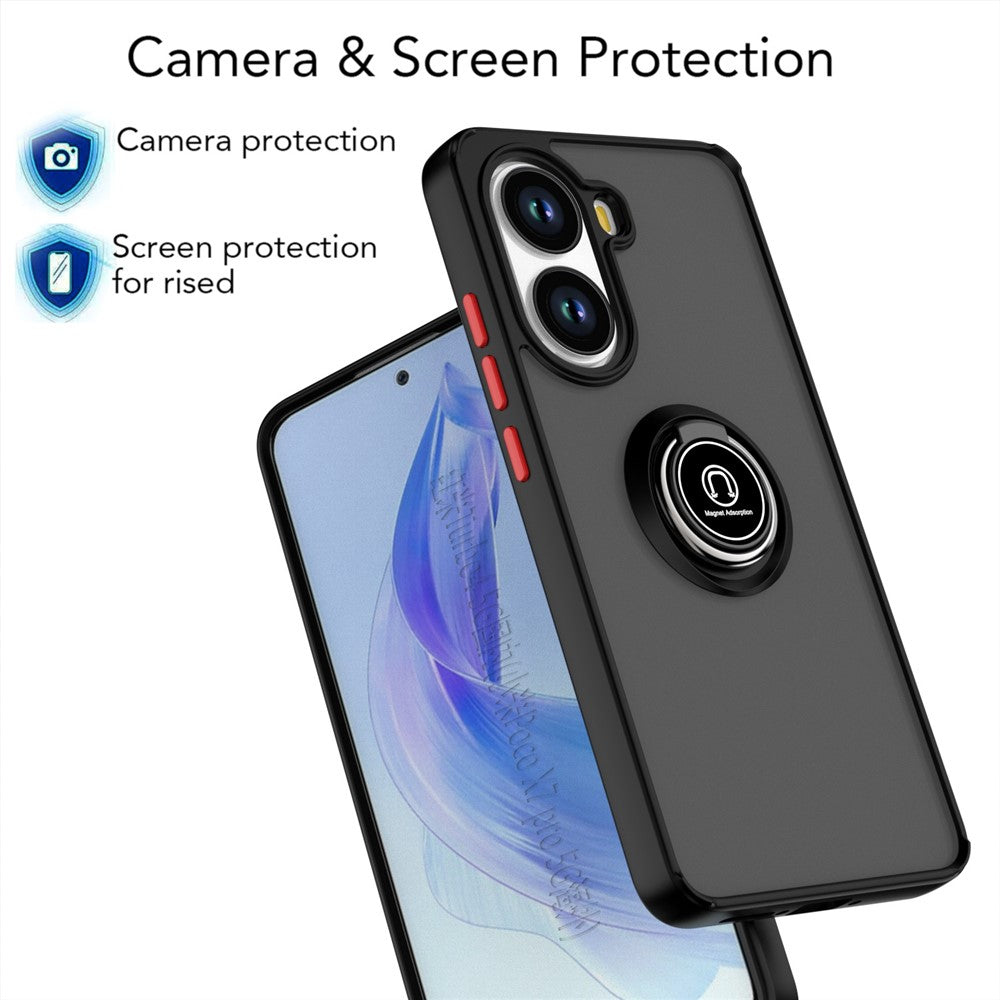 For Xiaomi Poco X7 Pro 5G Case PC + TPU Ring Kickstand Anti Drop Phone Back Cover