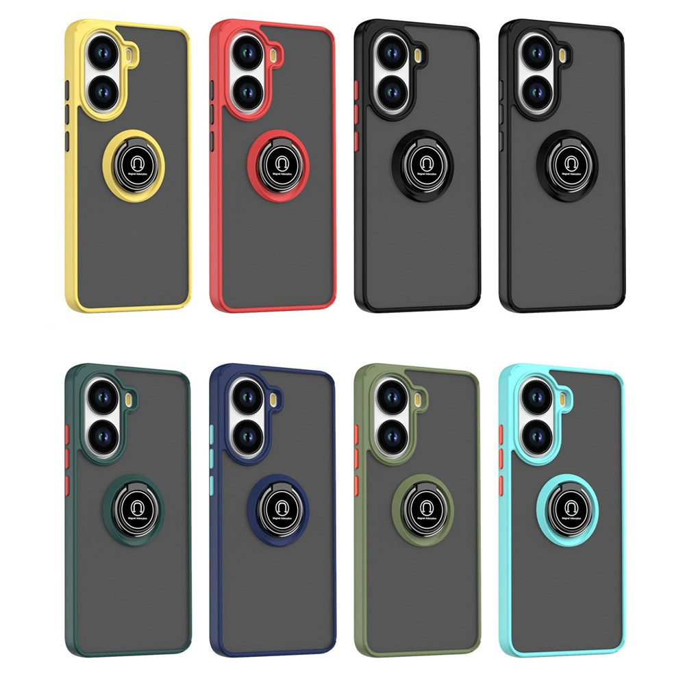 For Xiaomi Poco X7 Pro 5G Case PC + TPU Ring Kickstand Anti Drop Phone Back Cover