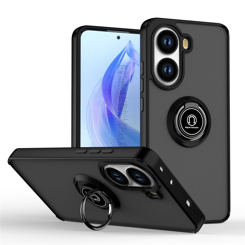 For Xiaomi Poco X7 Pro 5G Case PC + TPU Ring Kickstand Anti Drop Phone Back Cover
