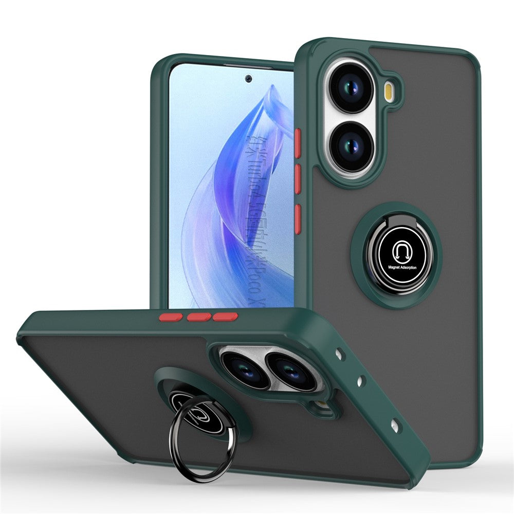 For Xiaomi Poco X7 Pro 5G Case PC + TPU Ring Kickstand Anti Drop Phone Back Cover