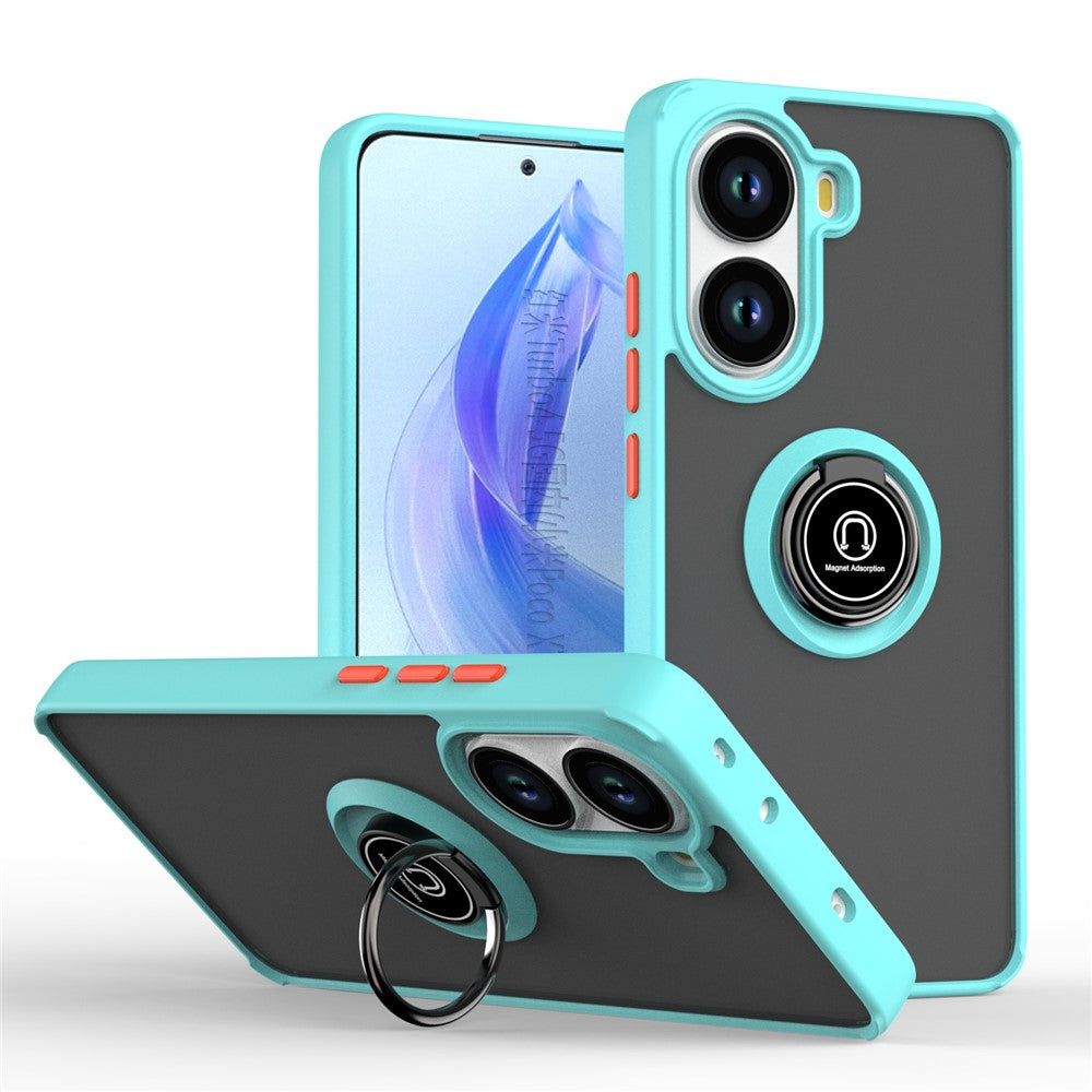 For Xiaomi Poco X7 Pro 5G Case PC + TPU Ring Kickstand Anti Drop Phone Back Cover