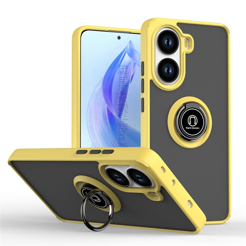 For Xiaomi Poco X7 Pro 5G Case PC + TPU Ring Kickstand Anti Drop Phone Back Cover