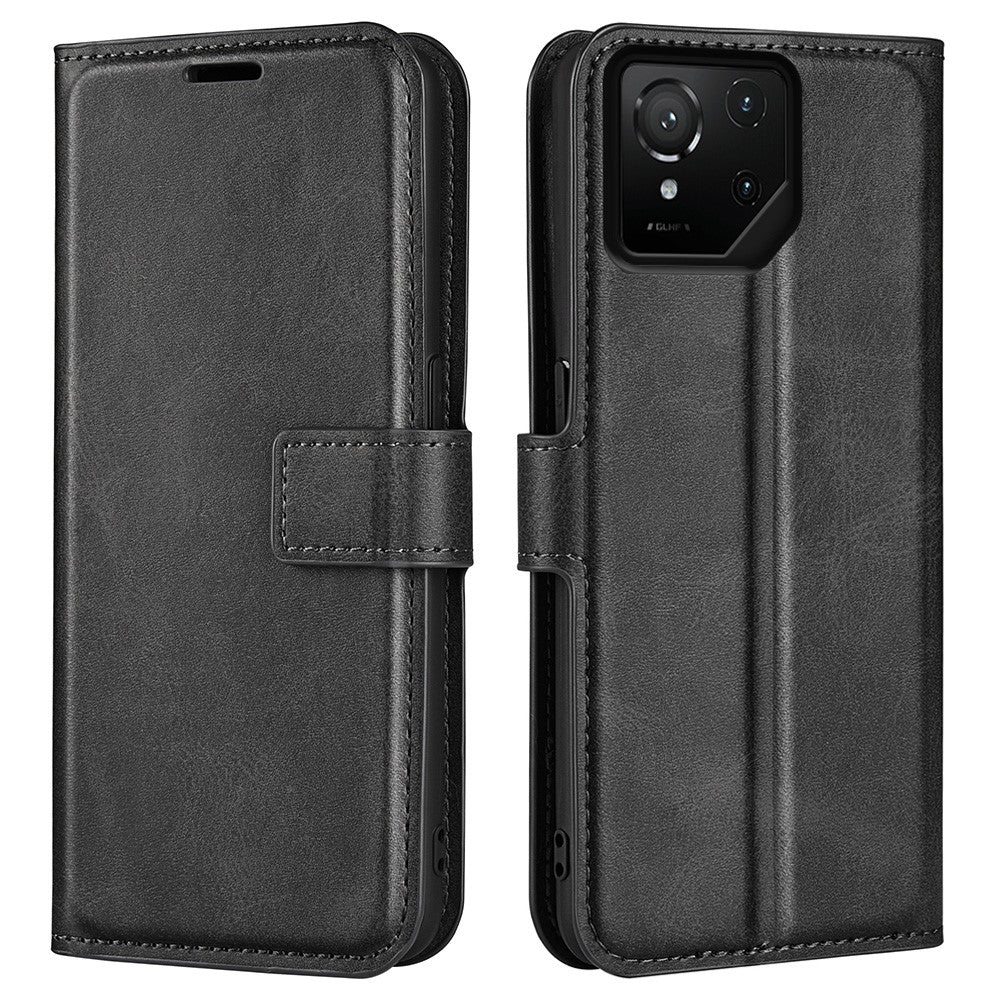 For Asus ROG Phone 9 Pro 5G Stand Case Anti-Scratch Calf Texture Leather Phone Cover