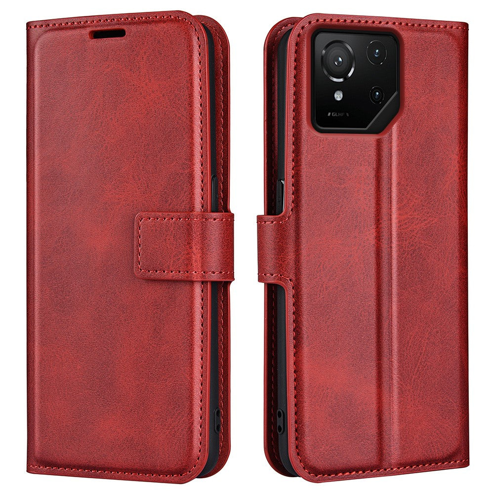 For Asus ROG Phone 9 Pro 5G Stand Case Anti-Scratch Calf Texture Leather Phone Cover