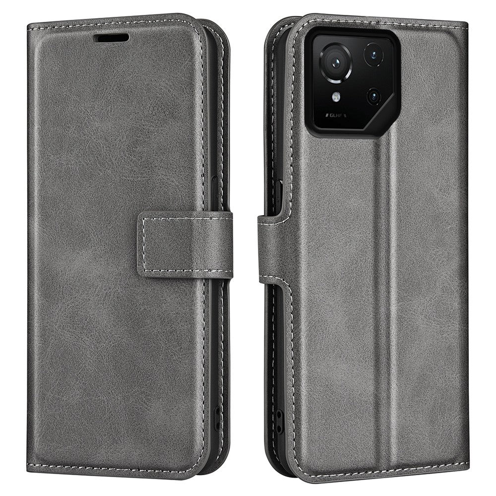 For Asus ROG Phone 9 Pro 5G Stand Case Anti-Scratch Calf Texture Leather Phone Cover