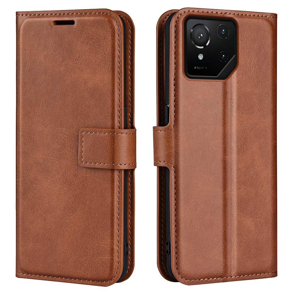 For Asus ROG Phone 9 Pro 5G Stand Case Anti-Scratch Calf Texture Leather Phone Cover