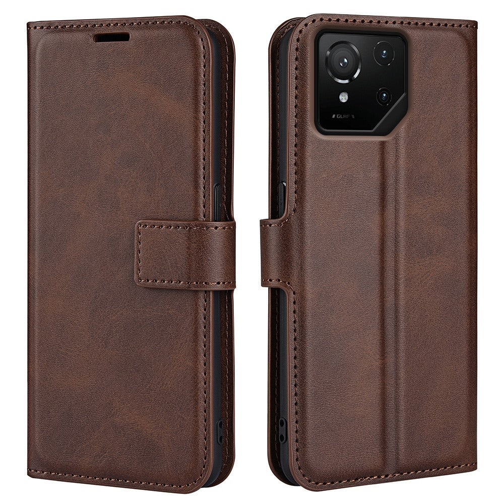 For Asus ROG Phone 9 Pro 5G Stand Case Anti-Scratch Calf Texture Leather Phone Cover