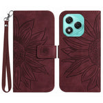 For Honor 400 Lite 5G Case Sunflower Imprint Leather Wallet Phone Cover with Wrist Strap