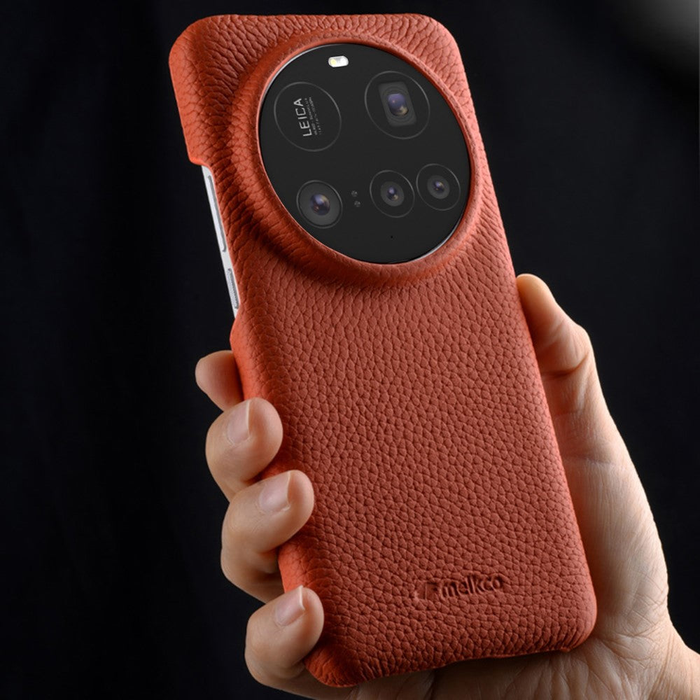 MELKCO For Xiaomi 15 Ultra Case Genuine Cow Leather PC Phone Cover Magnetic Case
