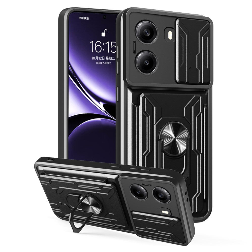 For Xiaomi Poco X7 Pro 5G Case PC + TPU Kickstand Phone Back Cover with Camera Slider