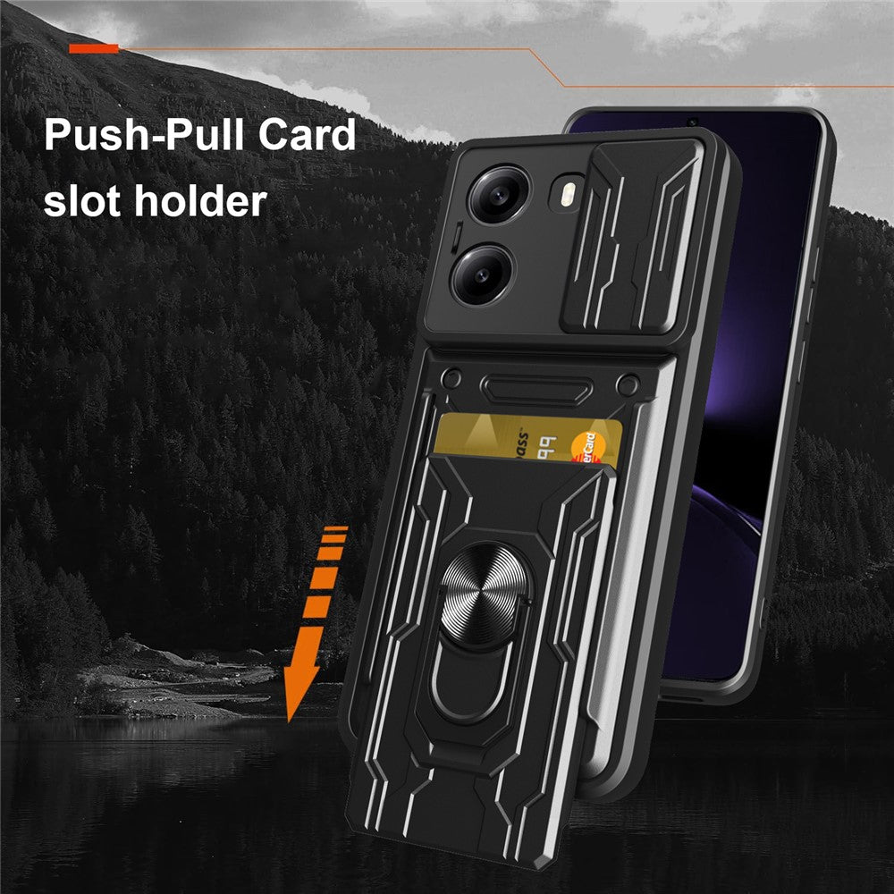 For Xiaomi Poco X7 Pro 5G Case PC + TPU Kickstand Phone Back Cover with Camera Slider