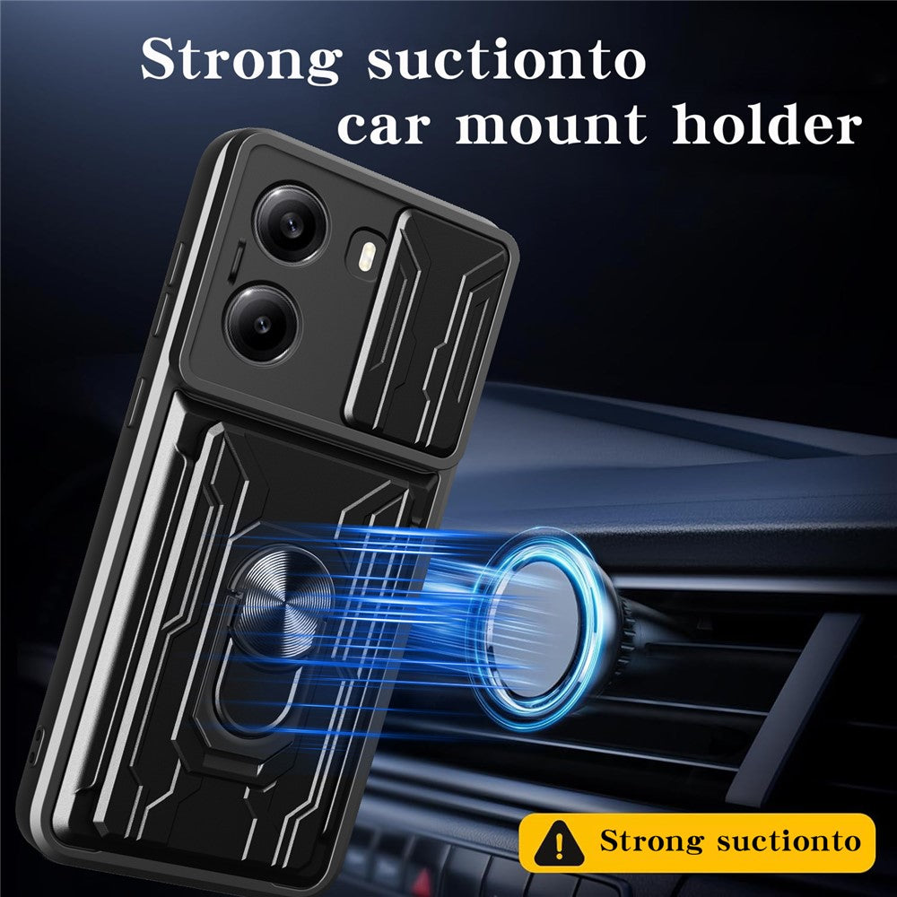 For Xiaomi Poco X7 Pro 5G Case PC + TPU Kickstand Phone Back Cover with Camera Slider
