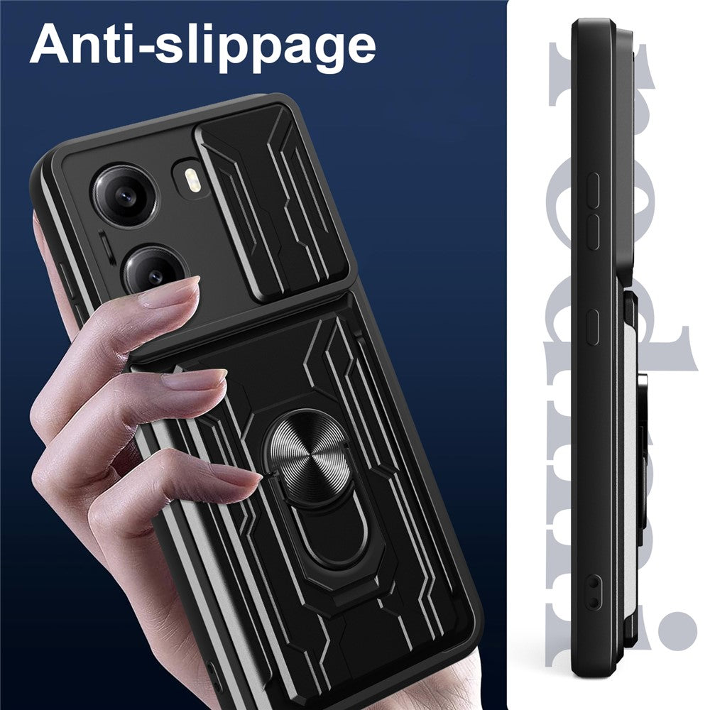 For Xiaomi Poco X7 Pro 5G Case PC + TPU Kickstand Phone Back Cover with Camera Slider