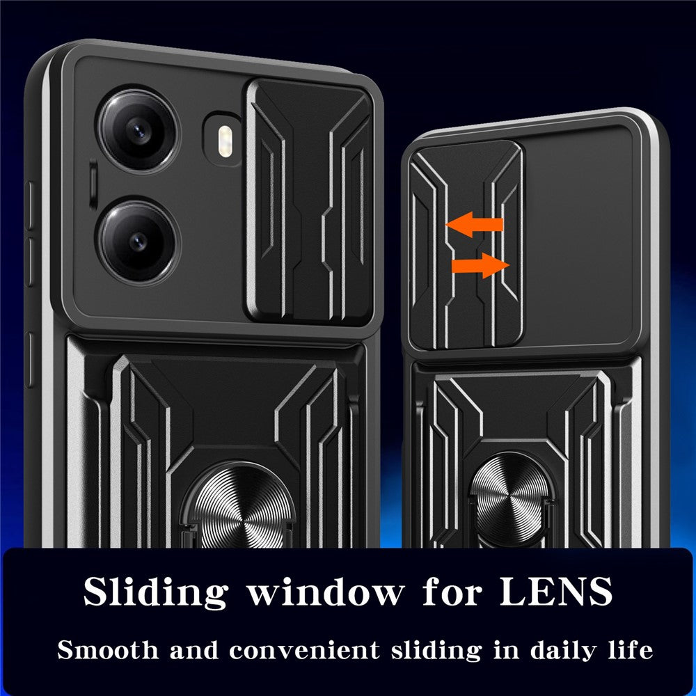 For Xiaomi Poco X7 Pro 5G Case PC + TPU Kickstand Phone Back Cover with Camera Slider