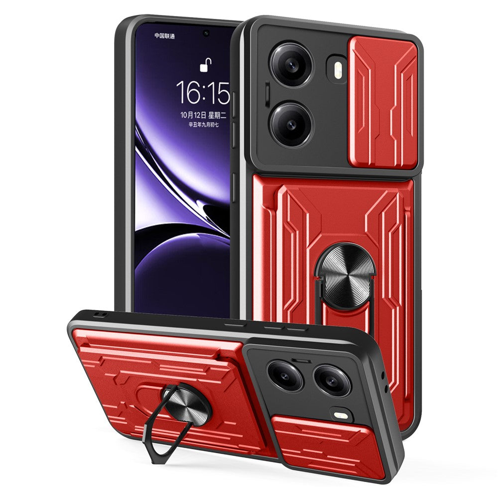 For Xiaomi Poco X7 Pro 5G Case PC + TPU Kickstand Phone Back Cover with Camera Slider