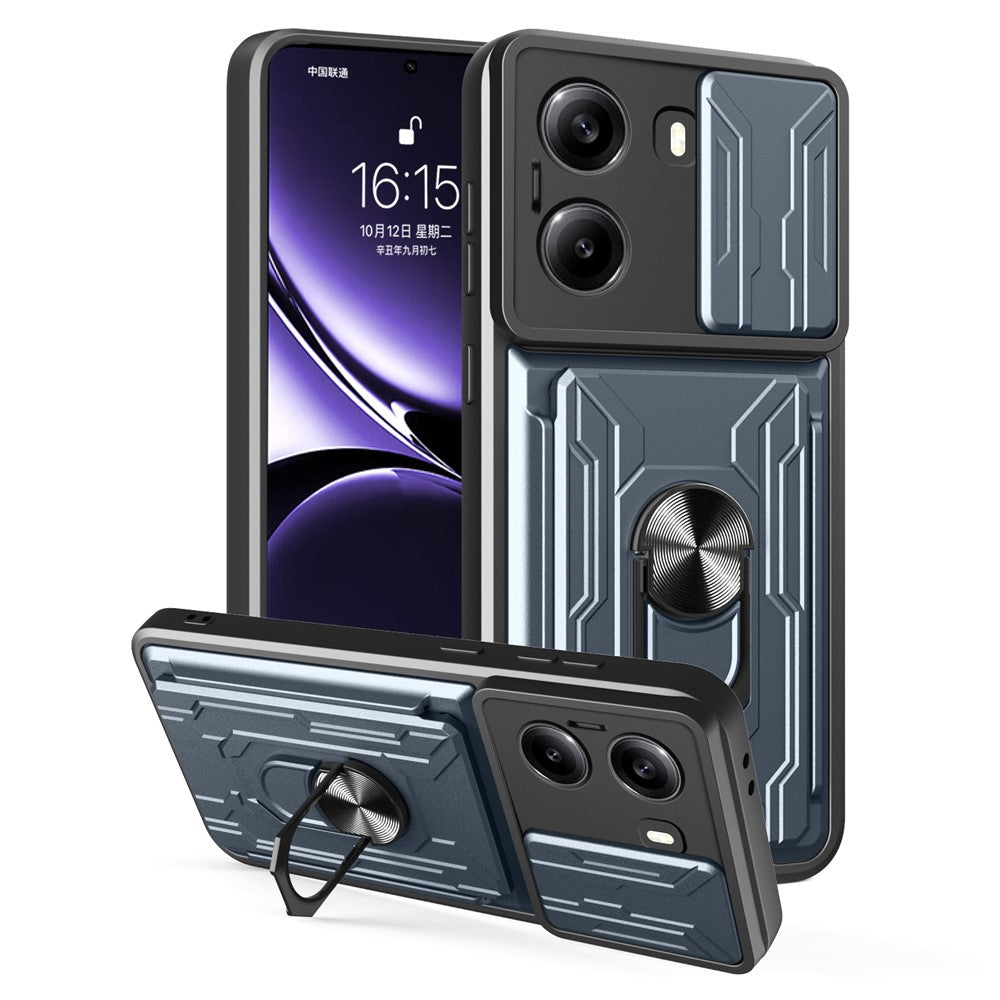 For Xiaomi Poco X7 Pro 5G Case PC + TPU Kickstand Phone Back Cover with Camera Slider