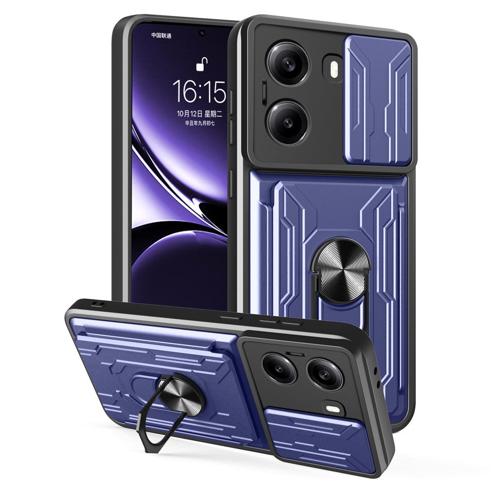 For Xiaomi Poco X7 Pro 5G Case PC + TPU Kickstand Phone Back Cover with Camera Slider