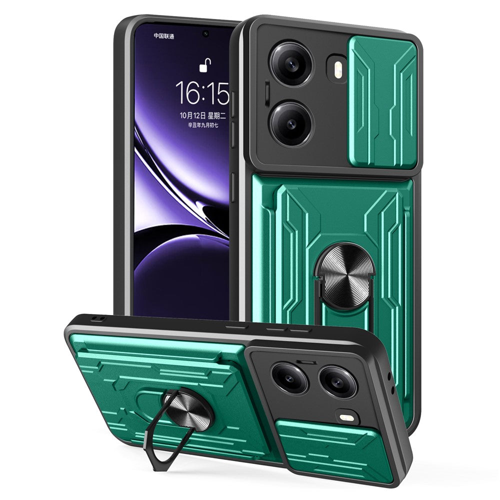 For Xiaomi Poco X7 Pro 5G Case PC + TPU Kickstand Phone Back Cover with Camera Slider