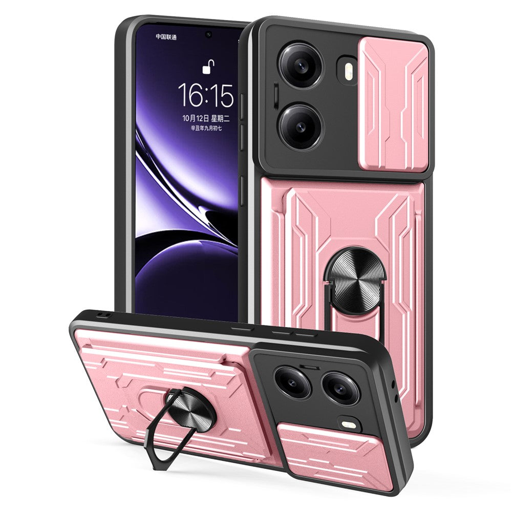 For Xiaomi Poco X7 Pro 5G Case PC + TPU Kickstand Phone Back Cover with Camera Slider