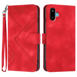 Til Samsung Galaxy M06 5G / Galaxy F06 5G Pung Etui Line Præget PU Læder Telefoncover med Rem