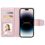 HANMAN Miro2 Series til iPhone 14 Pro PU-læderpungtelefoncover med magnetisk aftagelig stander og flipcover