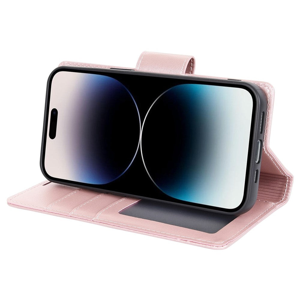 HANMAN Miro2 Series til iPhone 14 Pro PU-læderpungtelefoncover med magnetisk aftagelig stander og flipcover