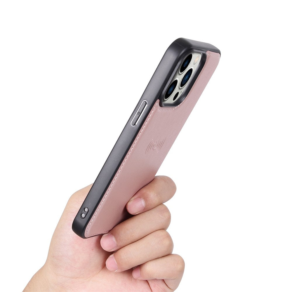 HANMAN Miro2 Series til iPhone 14 Pro PU-læderpungtelefoncover med magnetisk aftagelig stander og flipcover