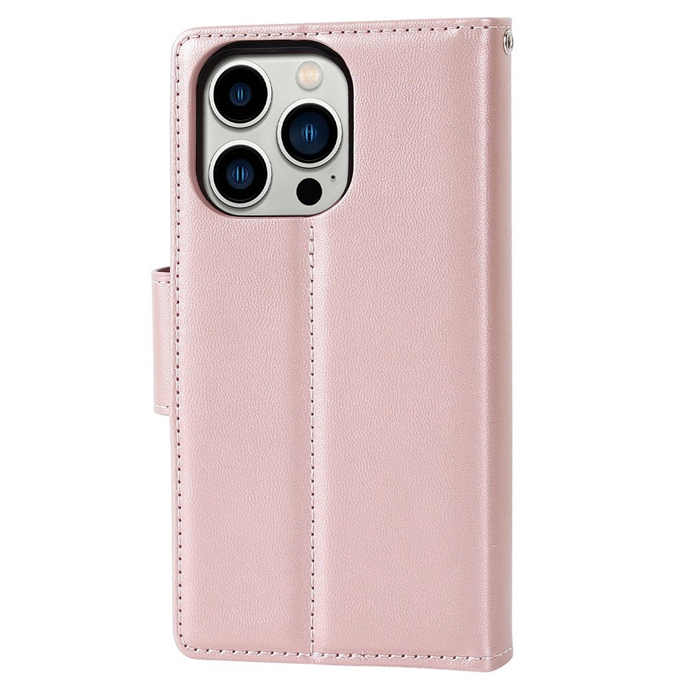 HANMAN Miro2 Series til iPhone 14 Pro PU-læderpungtelefoncover med magnetisk aftagelig stander og flipcover