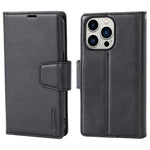 HANMAN Miro2 Series til iPhone 14 Pro PU-læderpungtelefoncover med magnetisk aftagelig stander og flipcover
