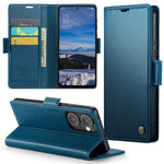 CASEME cover 023-serien til Oppo Reno13 F 5G (Reno 13 FS 5G) / 4G, RFID-blokerende læderpung med stativ
