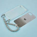 Til iPhone 17e / 16e cover, hjerteglimmer gradient TPU telefonbagcover med rhinstensrem