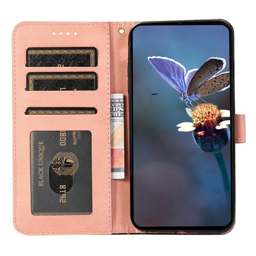 For Xiaomi Redmi Note 14 Pro 4G Case Color Splicing Wallet Stand Leather Phone Cover with Wrist Strap