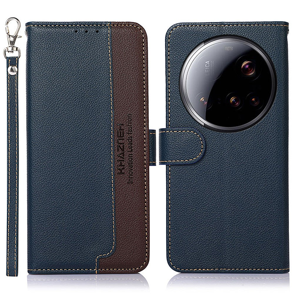 KHAZNEH For Xiaomi 15 Ultra Case RFID Blocking Wallet Litchi Texture PU Leather Phone Cover