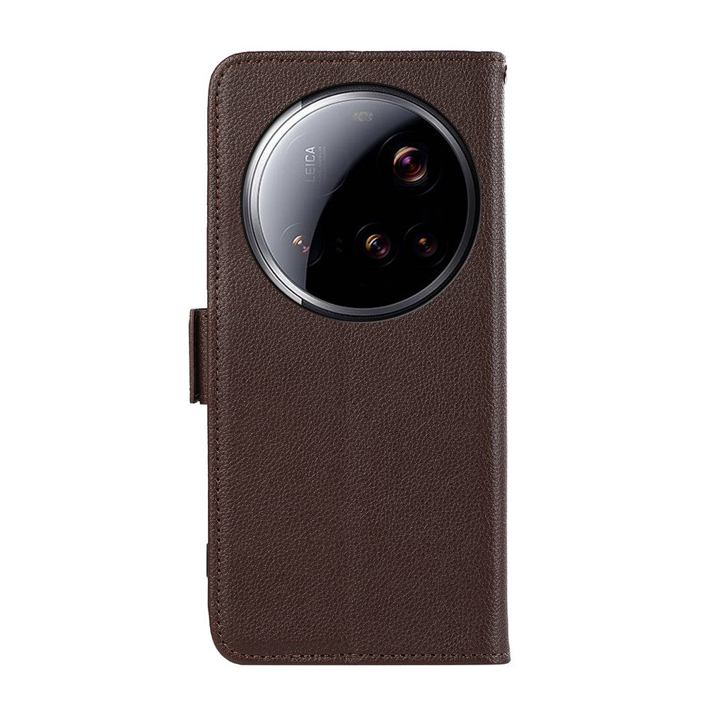 ABEEL For Xiaomi 15 Ultra Case Litchi Texture Leather RFID Blocking Phone Cover