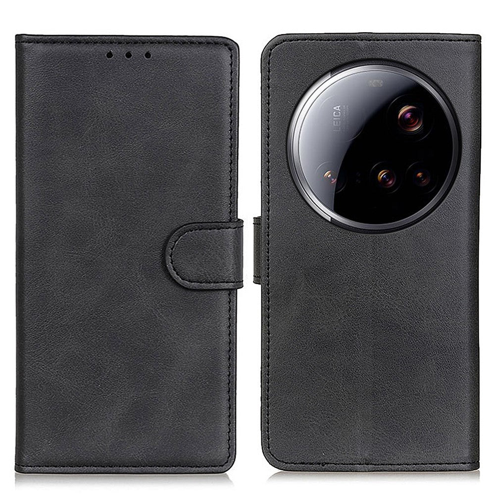 For Xiaomi 15 Ultra Case Cowhide Texture Leather Wallet Stand Phone Cover
