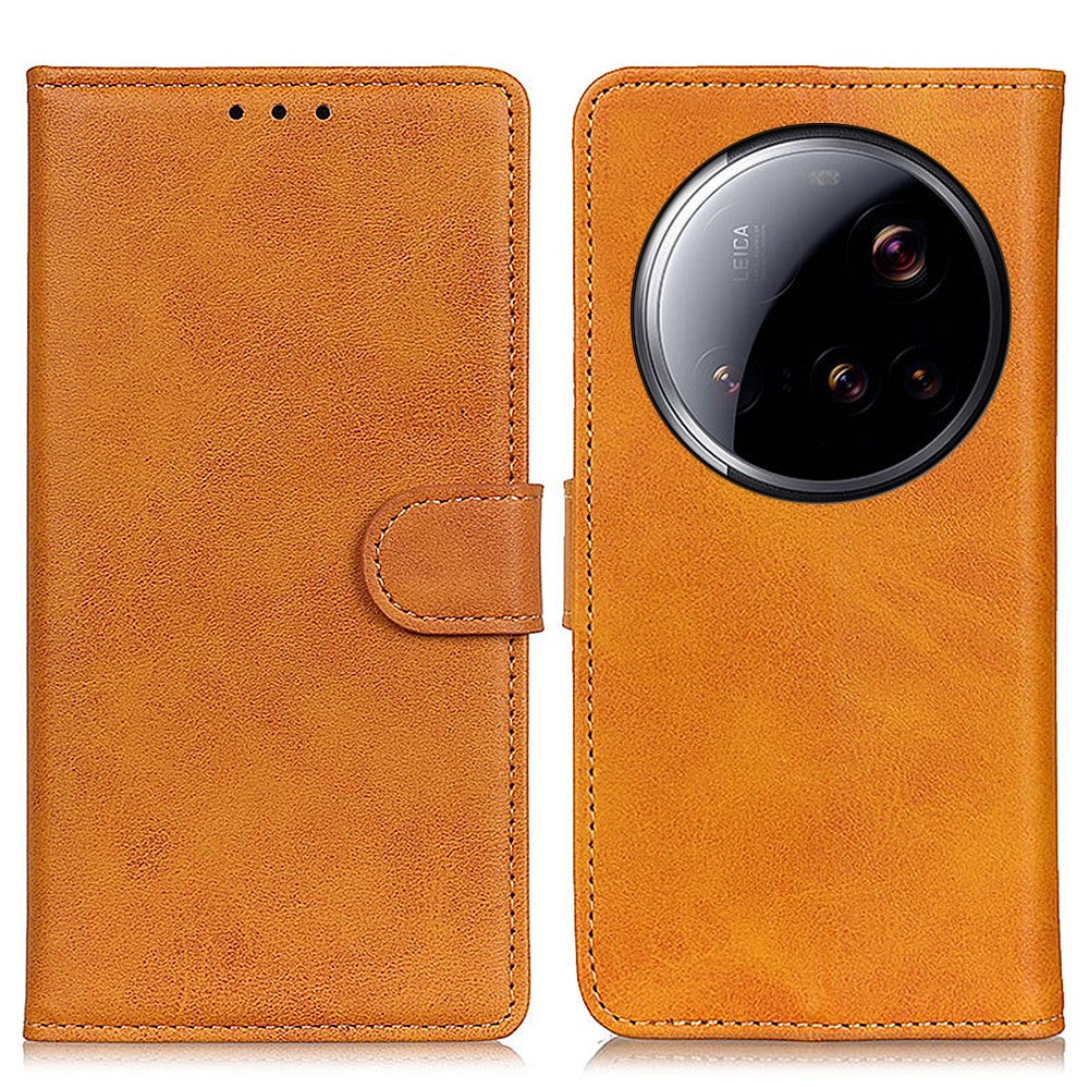 For Xiaomi 15 Ultra Case Cowhide Texture Leather Wallet Stand Phone Cover