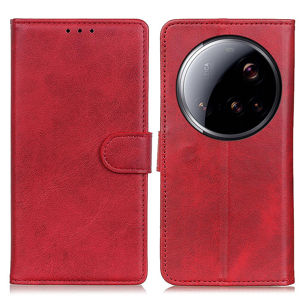 For Xiaomi 15 Ultra Case Cowhide Texture Leather Wallet Stand Phone Cover