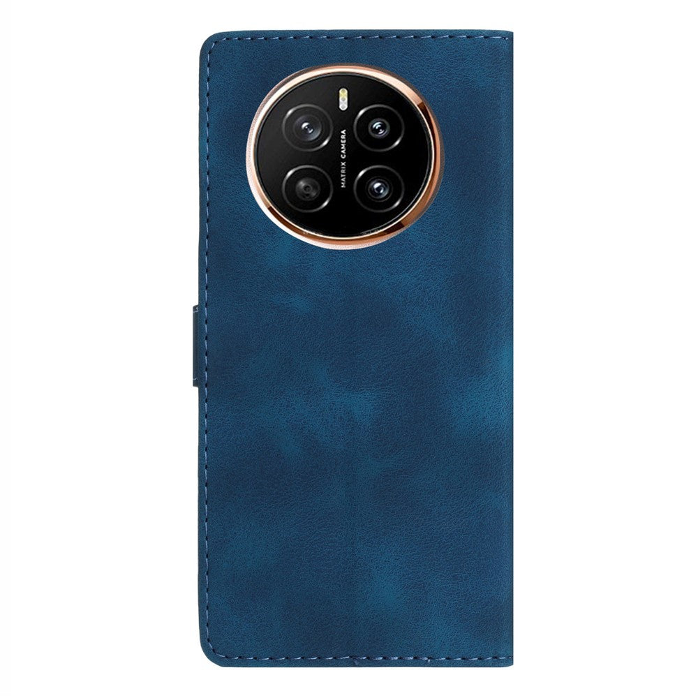 For Honor Magic7 Pro 5G Case Leather Imprinted Flower Phone Cover Wallet with Wrist Strap