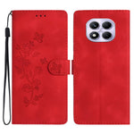 For Xiaomi Redmi Note 14 Pro 4G Case Leather Imprinted Flower Phone Cover Wallet with Wrist Strap