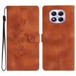 For Xiaomi Redmi Note 14 Pro 4G Case Leather Imprinted Flower Phone Cover Wallet with Wrist Strap