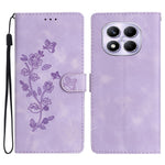 For Xiaomi Redmi Note 14 Pro 4G Case Leather Imprinted Flower Phone Cover Wallet with Wrist Strap