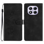 For Xiaomi Redmi Note 14 Pro 4G Case Leather Imprinted Flower Phone Cover Wallet with Wrist Strap