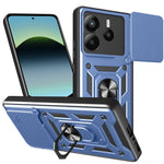 For Xiaomi Redmi Note 14 4G (164.84mm) Case with Slide Camera Lid PC + TPU Kickstand Phone Cover