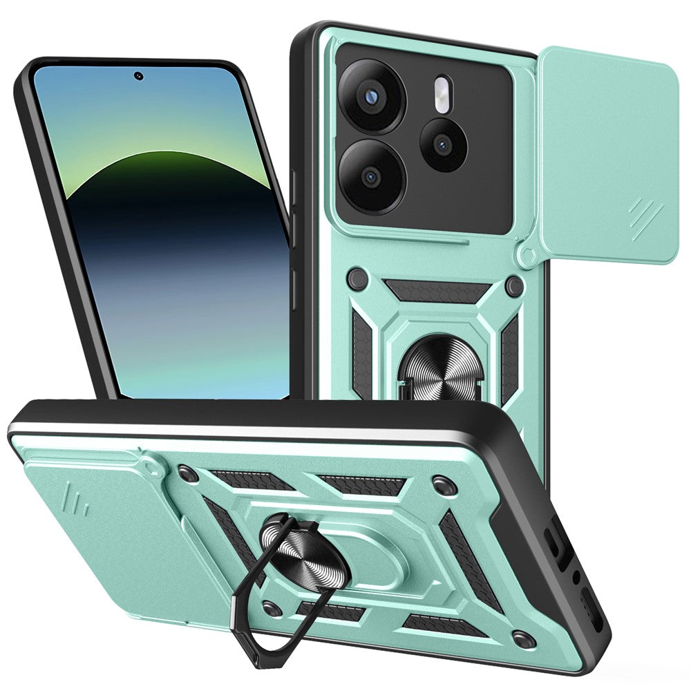Xiaomi Redmi Note 14 4G (164.84mm) skal med skjutbart kameralock PC + TPU-stativmobilskal