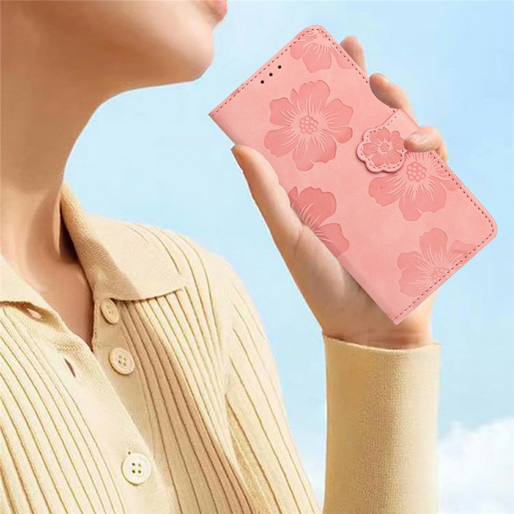 For Honor Magic7 Pro 5G Case Flower Design Leather Wallet Phone Cover with Wrist Strap