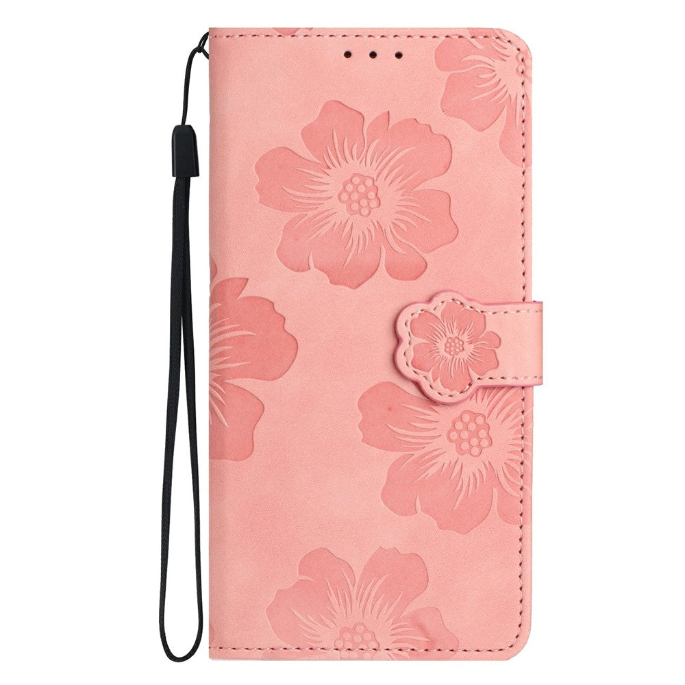 For Honor Magic7 Pro 5G Case Flower Design Leather Wallet Phone Cover with Wrist Strap