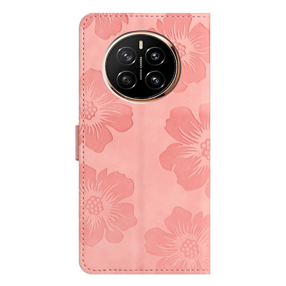 For Honor Magic7 Pro 5G Case Flower Design Leather Wallet Phone Cover with Wrist Strap